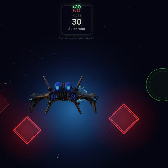 3D spaceship game built by a designer with AI
