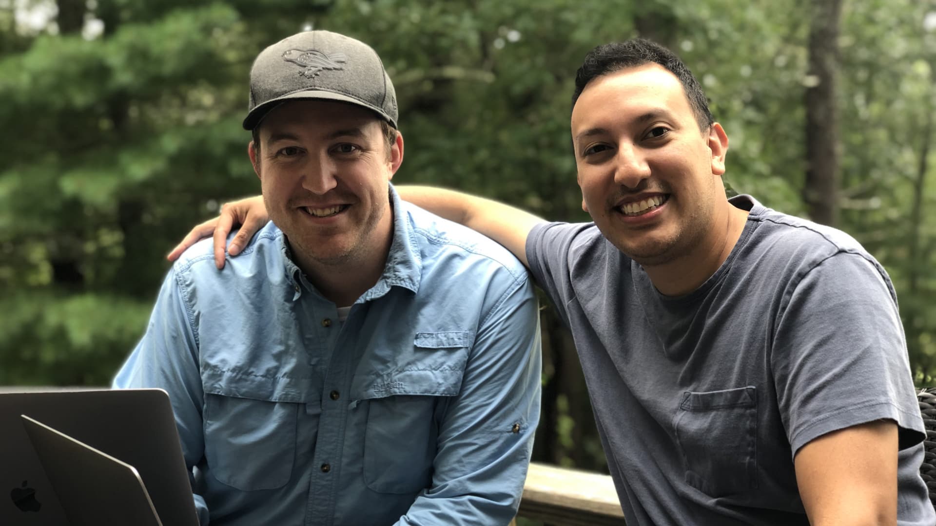 Two co-founders working together