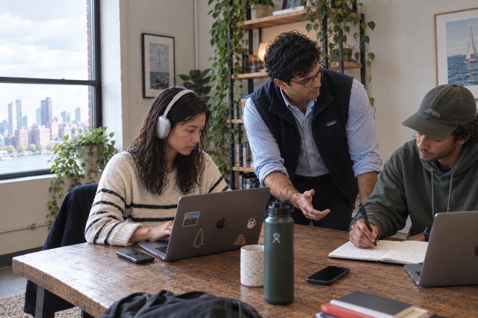 The VisualBoston team working together during a sprint